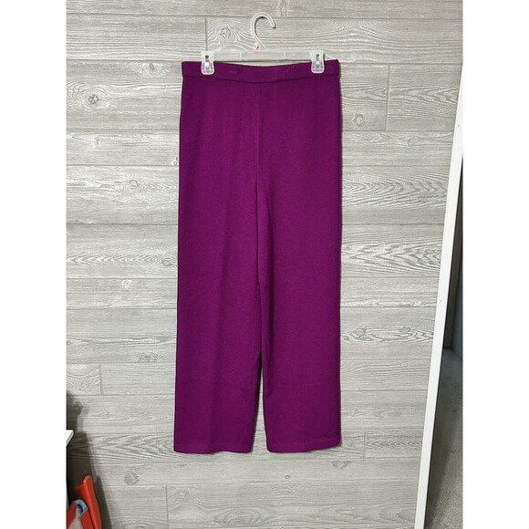 St. John - Plum High-Waisted Straight Leg Knit Pants SIZE 10 - Picture 1 of 10